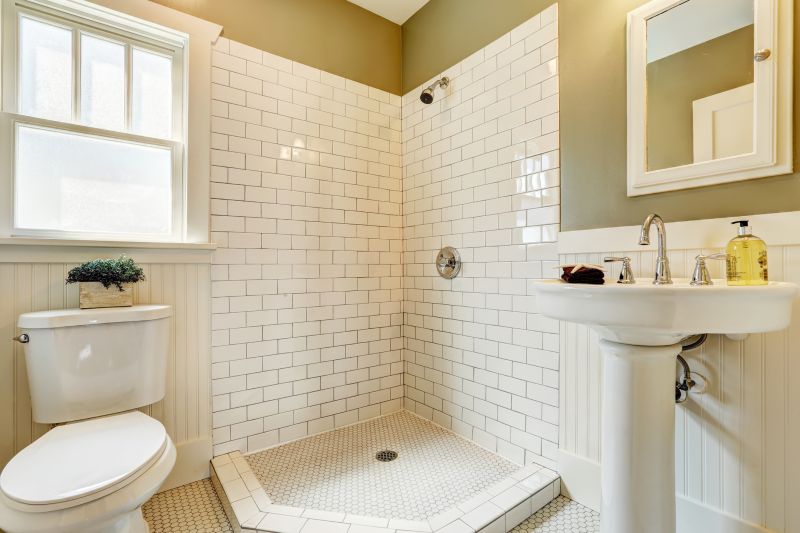Corner Shower with Built-in Niche